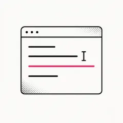 Cursor 工具插画：代码编辑器窗口与光标插入符