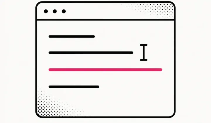 Cursor 工具插画：代码编辑器窗口与光标插入符